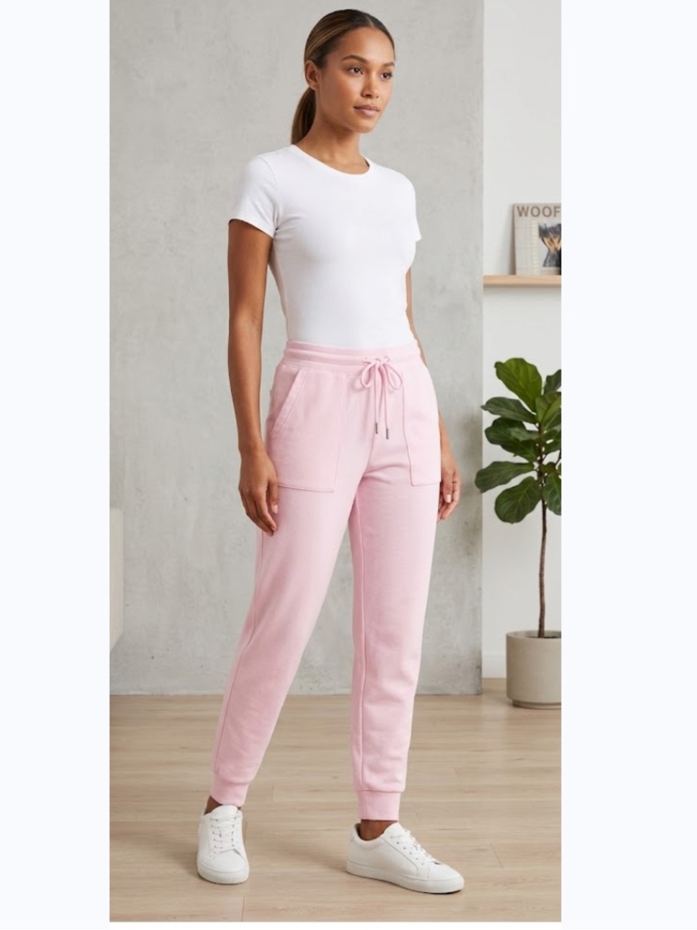 Scoop Pink Drawstring Scubaknit Joggers Sweatpants Sz S